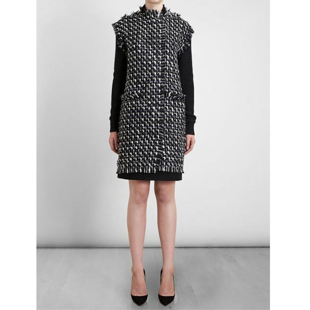 Lanvin Tweed Sweater Coat Jacket, Size 38